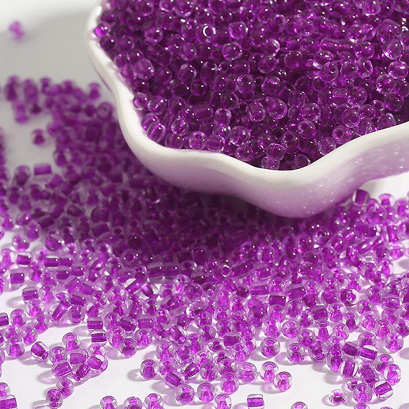 Transparente irisierende DIY Perlenzubehör: Gefärbte Kern Reisglas Rocailles für Kreuzstich