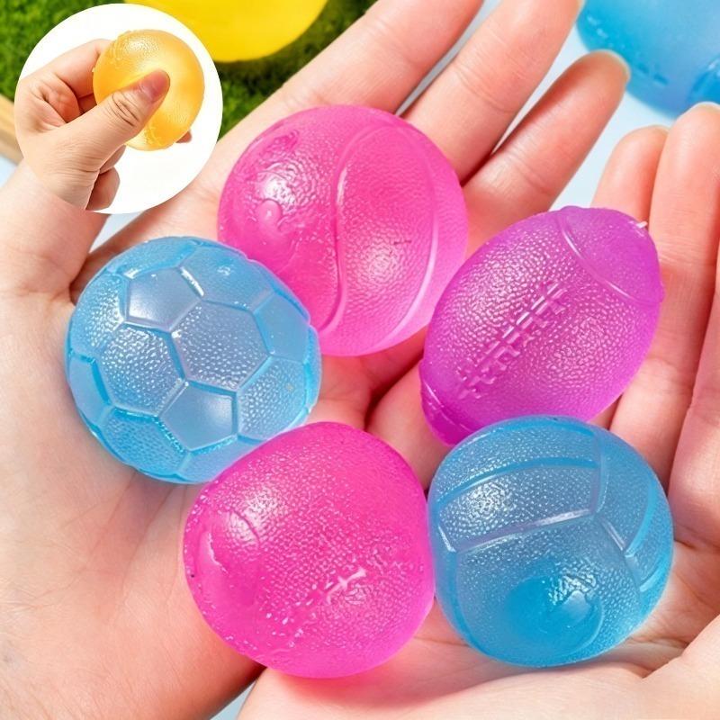 Football Stress Ball Maltose Squishy Toy Rugby/Soccer/Basketball Stress Relief Toy for Office Workers Students Relieve Anxiety