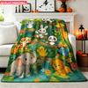 Flannel Blanket 1pc Animals Playing In Forest Soft Air Conditioning Blankets Office Sofa Blankets Nap Blankets Camping Blankets Pe