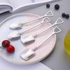 TAORANJU Stainless Steel Dessert Spoons, 4 Pcs Mini Pointed Coffee and Ice Cream Spoons for Cake, Yogurt, Sugar, Tea