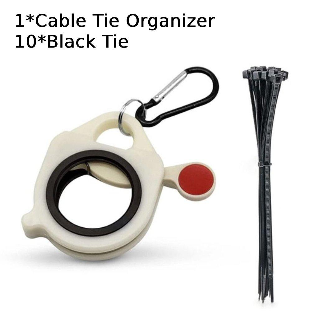 Cable Tie Organizer Portable Fluorescent Storage Plastic Cable Tie Holder Cable Tie Storage Tool Key Chain Wiring Accessories