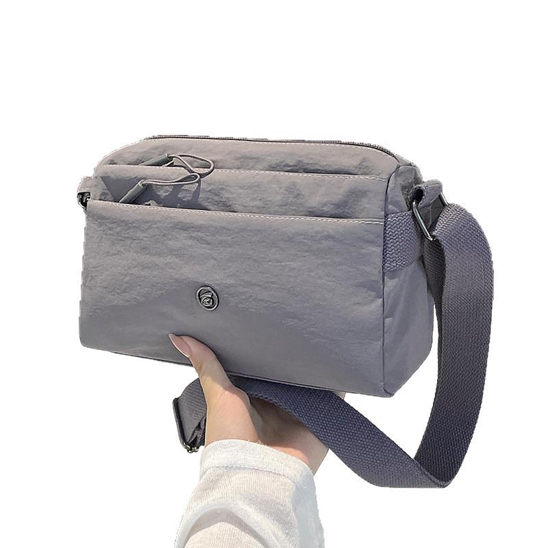 2025 New Women's Lightweight Multi-Layer Crossbody Canvas Bag - Korean Casual Shoulder/Small Bag