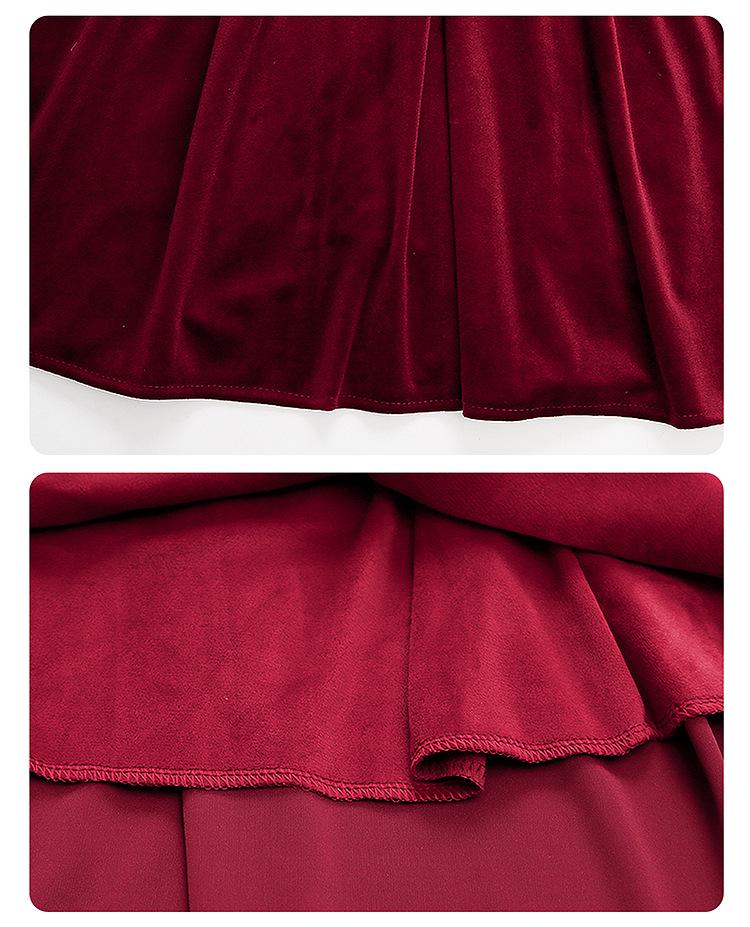 Red Princess Winter Dress for Girls - New Style Autumn/Winter Holiday Outfit