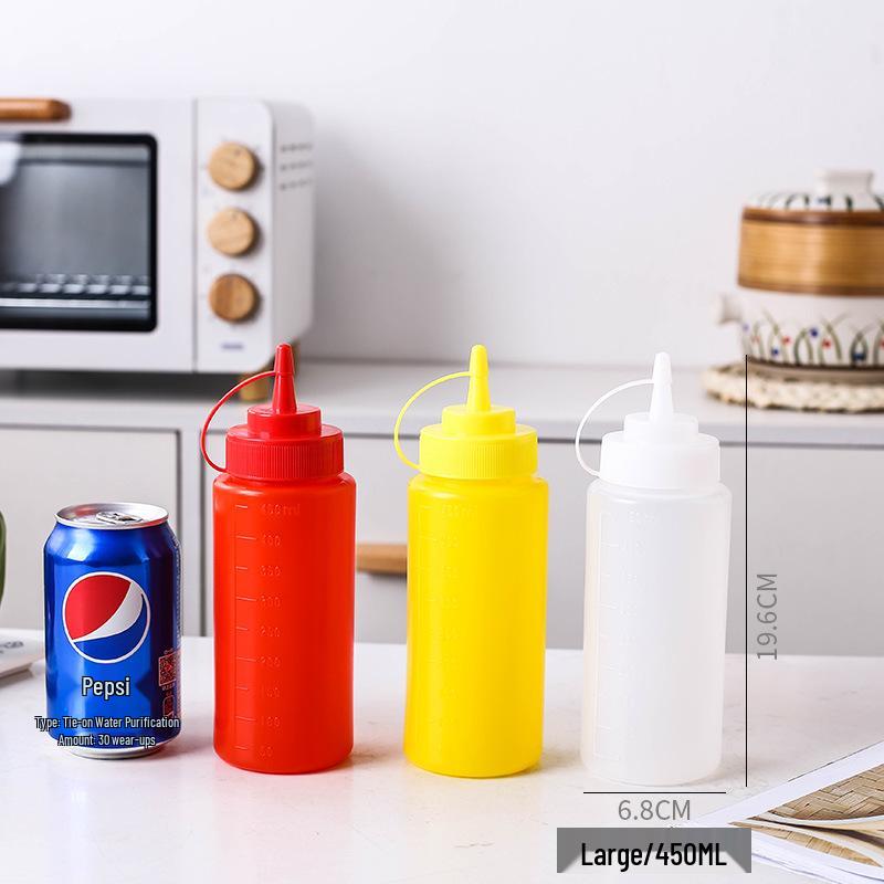 Household Squeeze Oil Bottle - Pointed Mouth for Kitchen Seasoning, Tomato Jam, Salad, or Commercial Use.