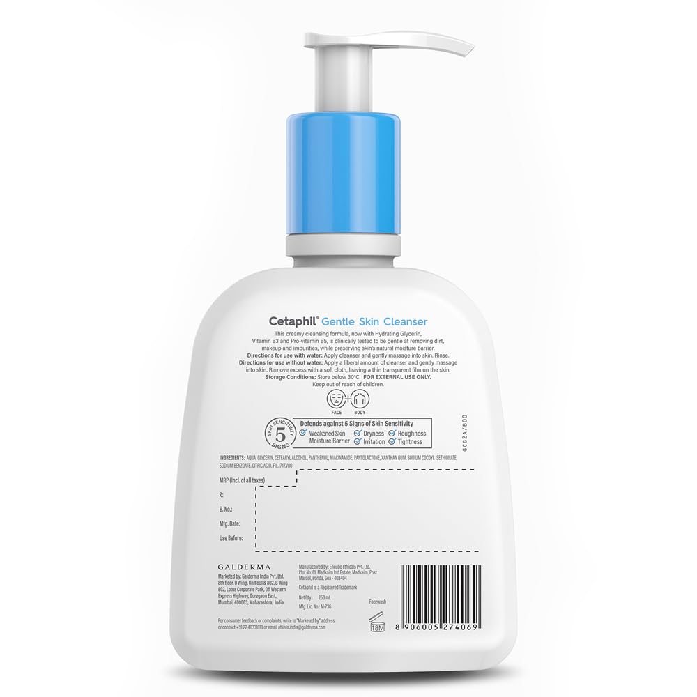 Cetaphil Gentle Skin Cleanser Face Wash For Dry Sensitive Skin With Hydrating Formula Non Comedogenic Soap Free Moisturizing Lotion 250 Ml