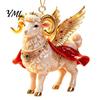 Cadeau pour la famille et les amis Ornement suspendu mouton de Noël plat 2D avec cordon, Décorations de fête d'intérieur en acrylique Pendentif pour arbre Fête à la maison Festif