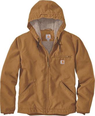 Mid-season Jacket Carhartt Washed Duck Sherpa Jacket Brown