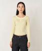 PLAC WOMEN Henley Neck Ribbed T-Shirt Light Green