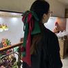 Contrast Color Oversized Bow Hair Clip Zinc Zinc Alloy Christmas Hair Accessory Satin Ribbon Headdress  Gifts