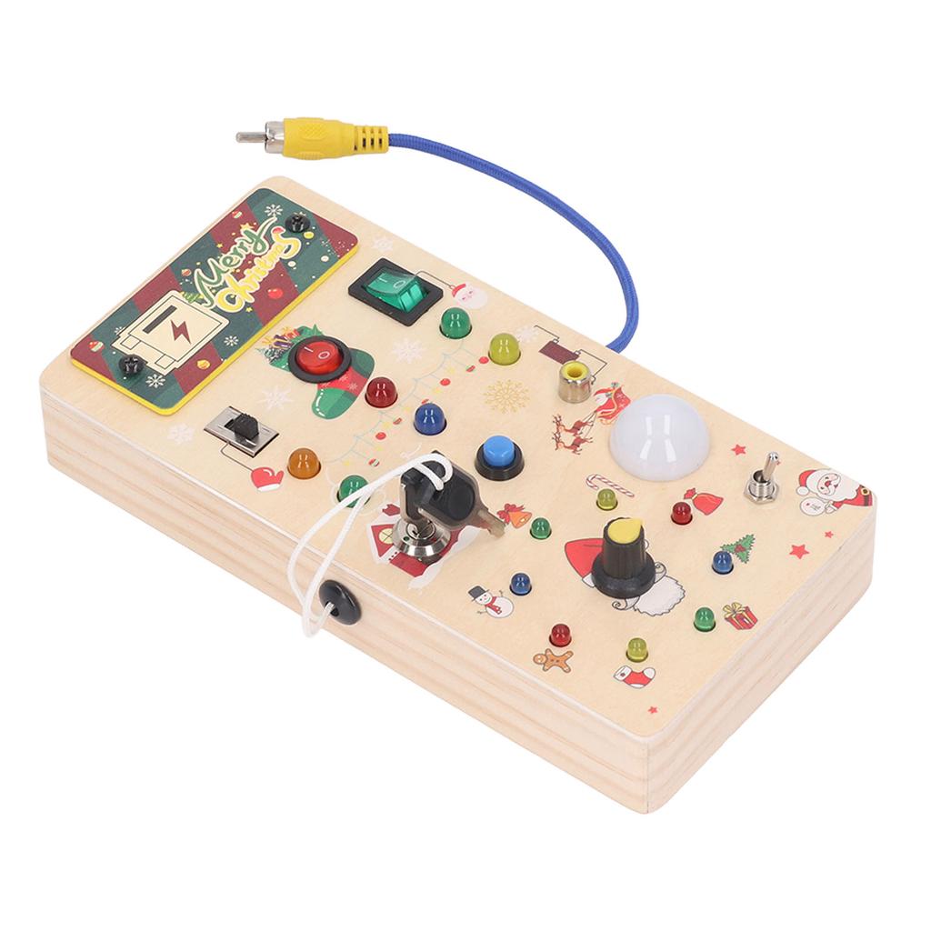 Lights Switch Board Toy Wooden Puzzle Early Education Fine Motor Skill LED Light Switch Board Toy