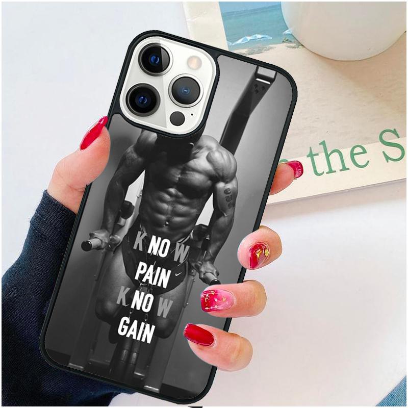 No Pain No Gain Gym Phone Case For iPhone 17 Air 16 pro max 15 14 plus 12 13 Soft Bumper Shell Cover coque