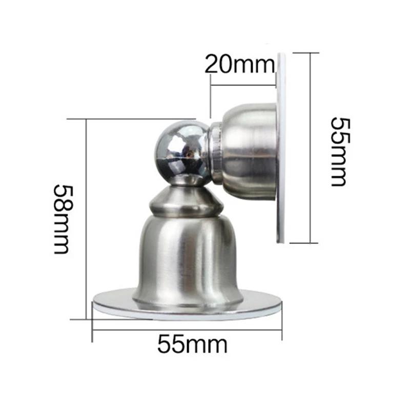 Ultra-Short Mini Magnetic Door Stop-No Drill Stainless Steel for Low/Short Doors Bathroom Toilet Doors Nail-free Doorstop