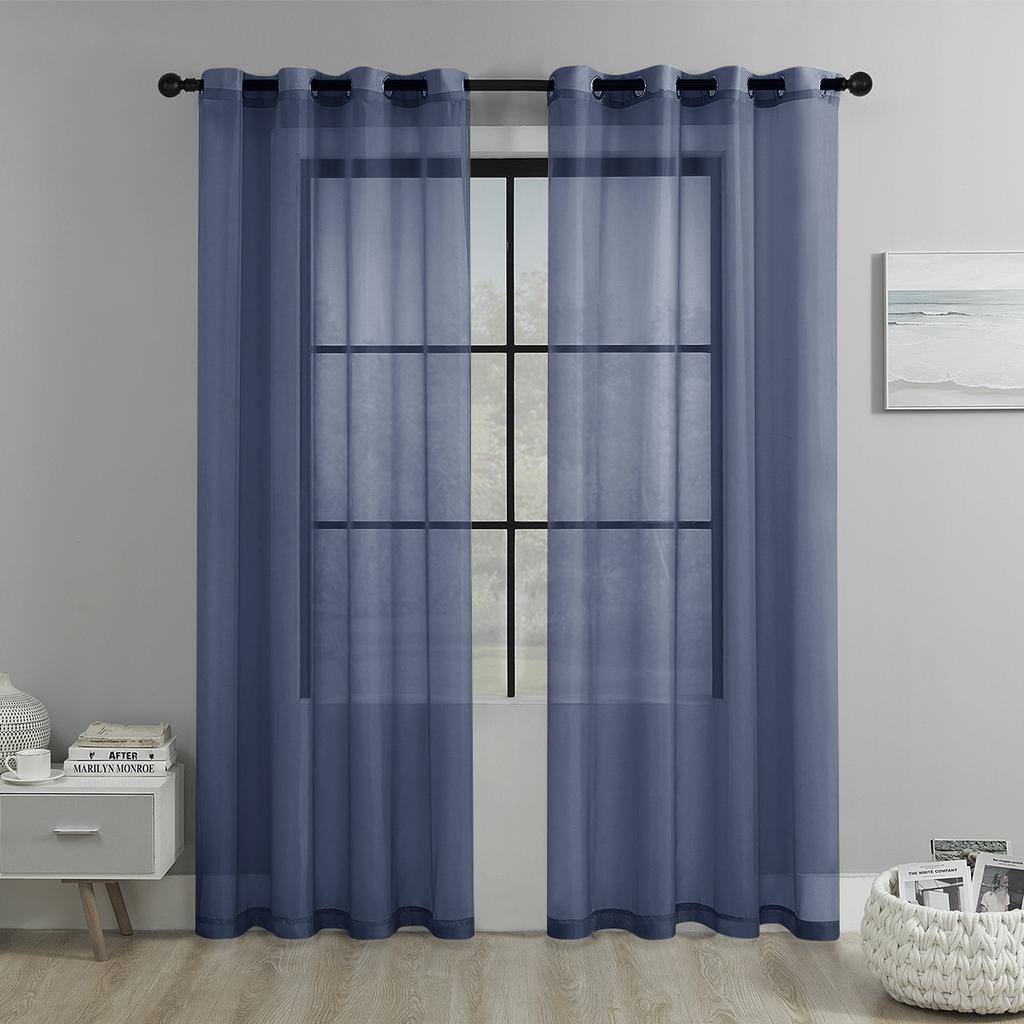 Meikeduo Solid Color Punched Trilon Window Screen Semi-Blackout Curtain Living Room Balcony Decoration