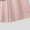 INCERUN Summer Men Elastic Waist Pockets Casual Loose Shorts Pants Capri