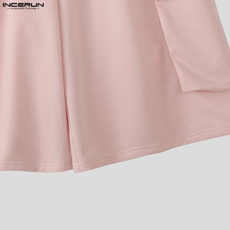 INCERUN Summer Men Elastic Waist Pockets Casual Loose Shorts Pants Capri
