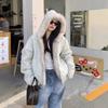 Retro mountain carving fur collar hooded cotton clothes for women in winter, new design thickened cotton-padded short coat