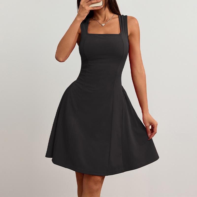 2025 Summer Slim Dress: European & American Style, Backless Sleeveless Vest Skirt for Women