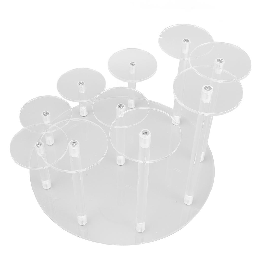 Suport de prezentare pentru cupcakes 10 coloane acrilic transparent pentru masa de desert pentru petrecere