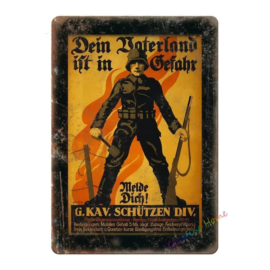 BarCafeVintageArt Keep Quiet Metal Sign-Vintage German Poster, Cave Sign|Great for Decorating Home Bar, Garage, Cafe&Living Room