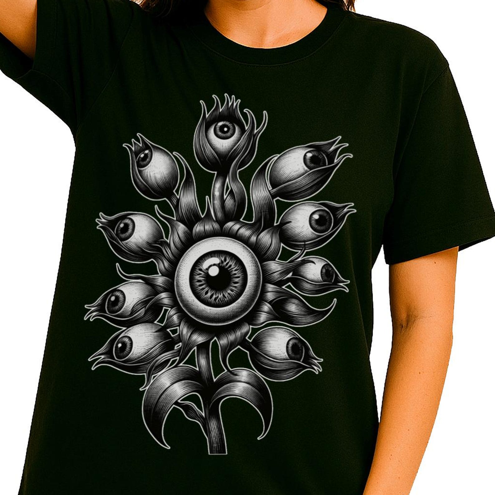 Weird Plant Eyeballs T-Shirt | Odd Eyes Weirdcore Tee | Dark Cottagecore Gift 4XL