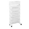 White Storage   Shelf Removable Plastic Movable Bookshelf for Home Study Room