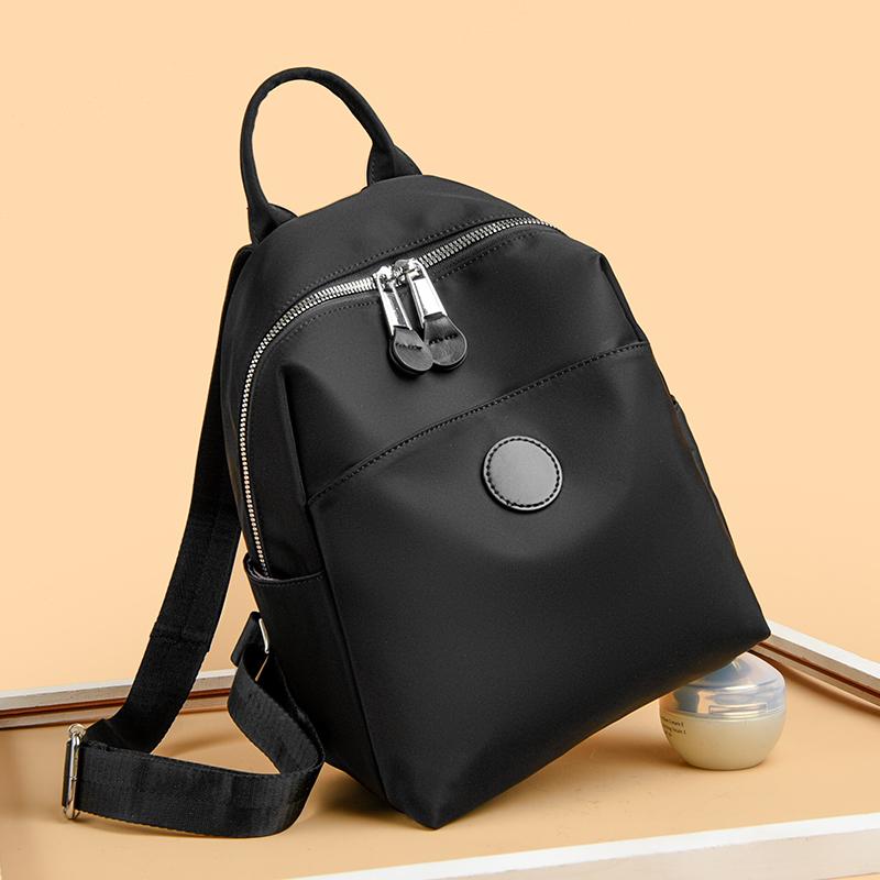 Zaino da Donna a Colore Unito Borsa da Scuola per Studenti in Tessuto Oxford Borsa da Viaggio