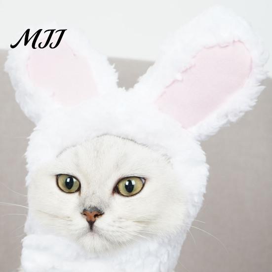 Cute Bunny Ear Hat for Cats Ears Cat Hat, Pet Soft Plush Funny Video Shoot Prop with Rabbit Small Dogs Party Costume Fun Photos