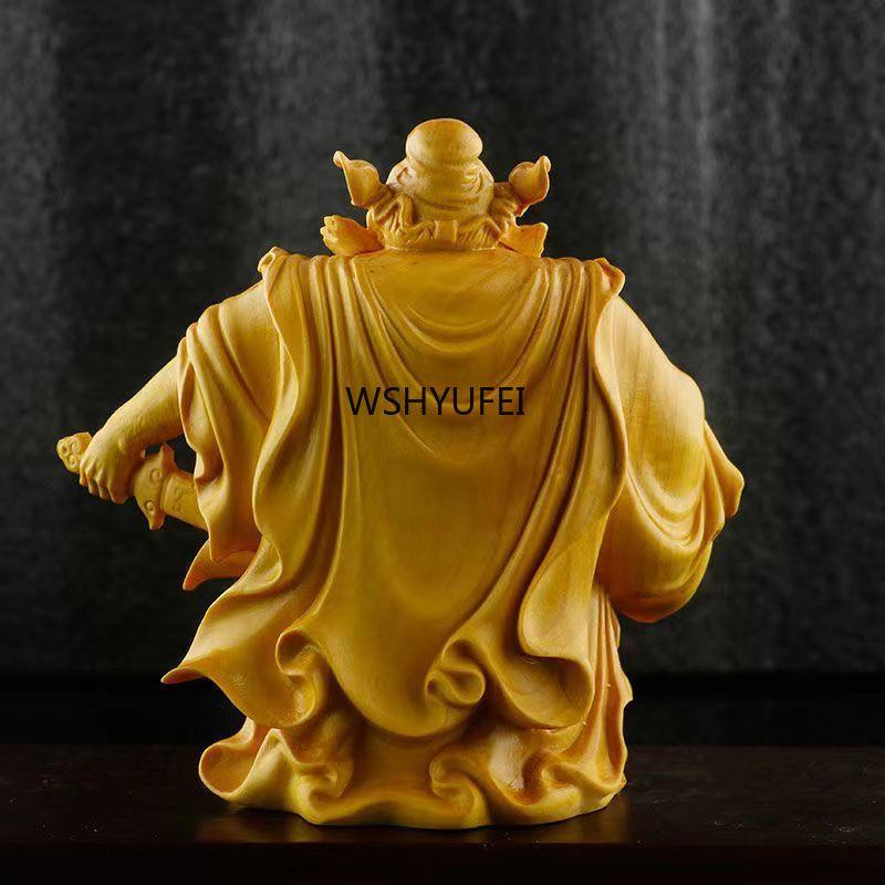 1 Stück Holzgeschnitzter Lenker herrschaftlich und glückverheißend Zhong Kui Charakterdekorationen dämonische und dämonische Kontrolle und exquisit