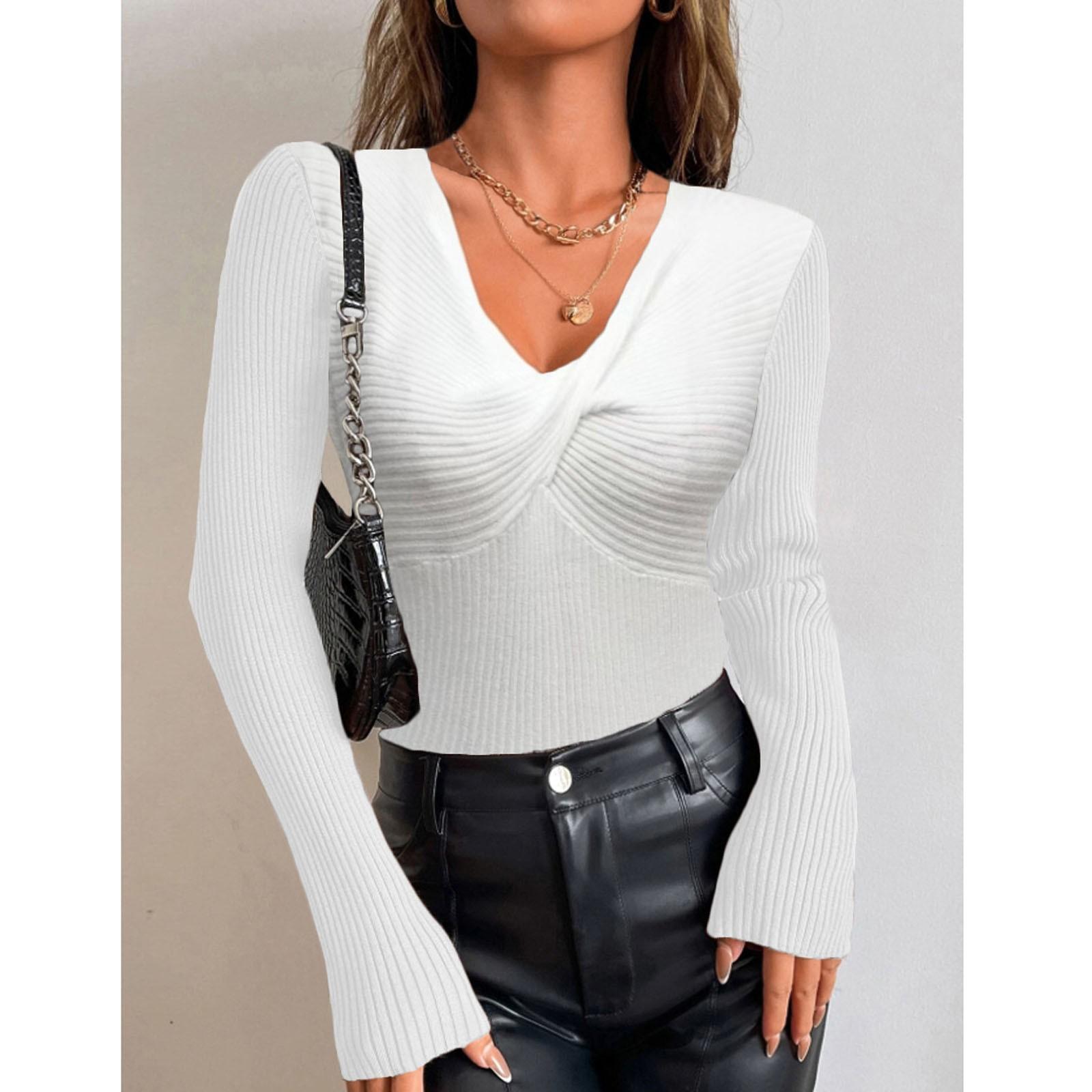 

Женский свободный повседневный витой пуловер вязаный свитер базовый свитер топ базовый свитер топ XL белый