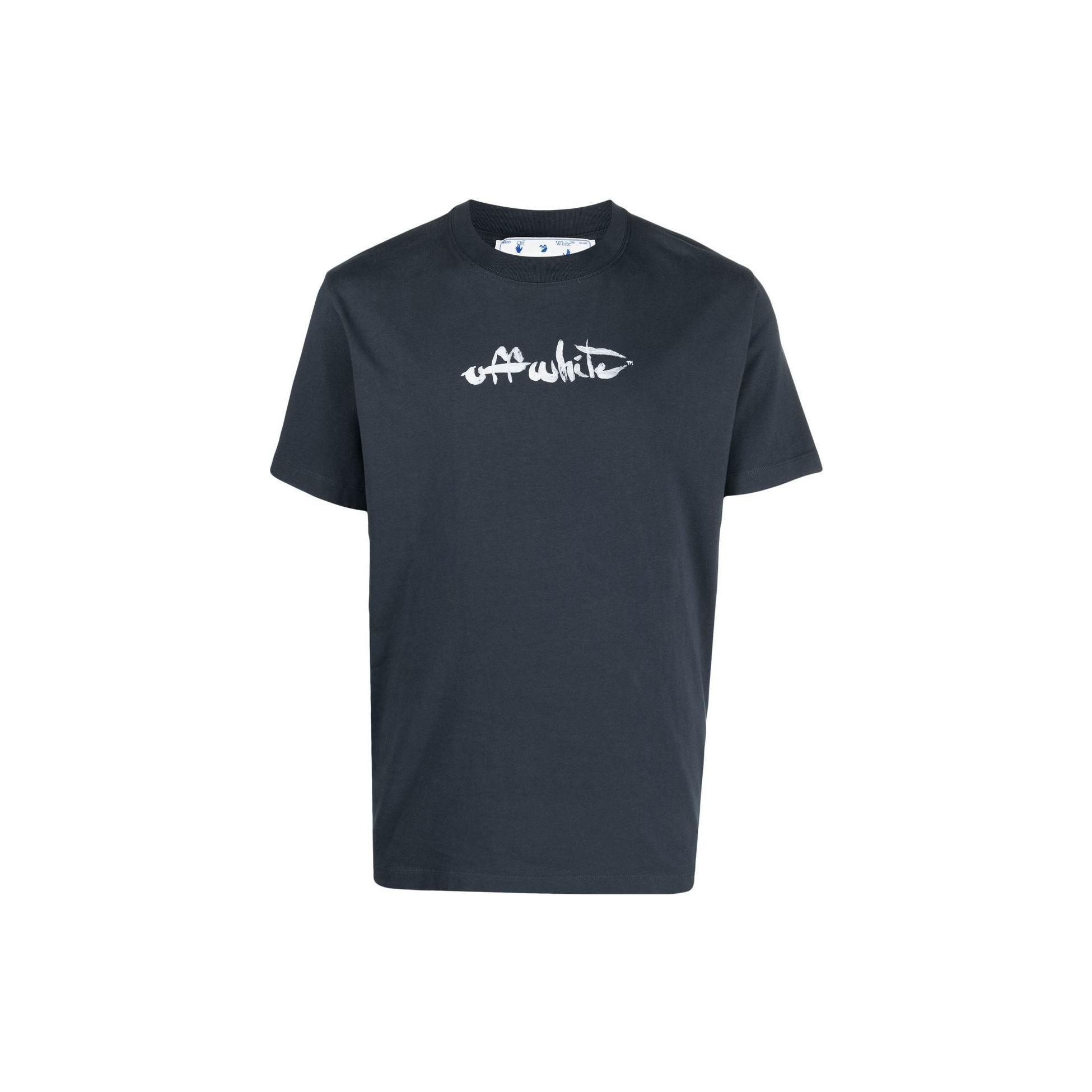 

Off-White Футболка Paint Arrow Slim с коротким рукавом Outerspace/White для мужчин, черный OMAA027F22JER0094601 L