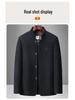 Men's Winter Wool Coat: Dad Style Stand Collar, Plus Velvet Thickened, Mid-Length Jacket for Middle-Aged and Elderly.