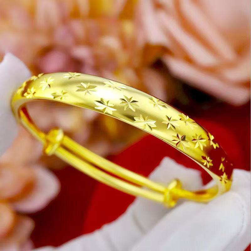 Live broadcast popular sand gold gypsy star bracelet light luxury high-end push-pull bracelet simulation gold bracelet bracelet jewelry
