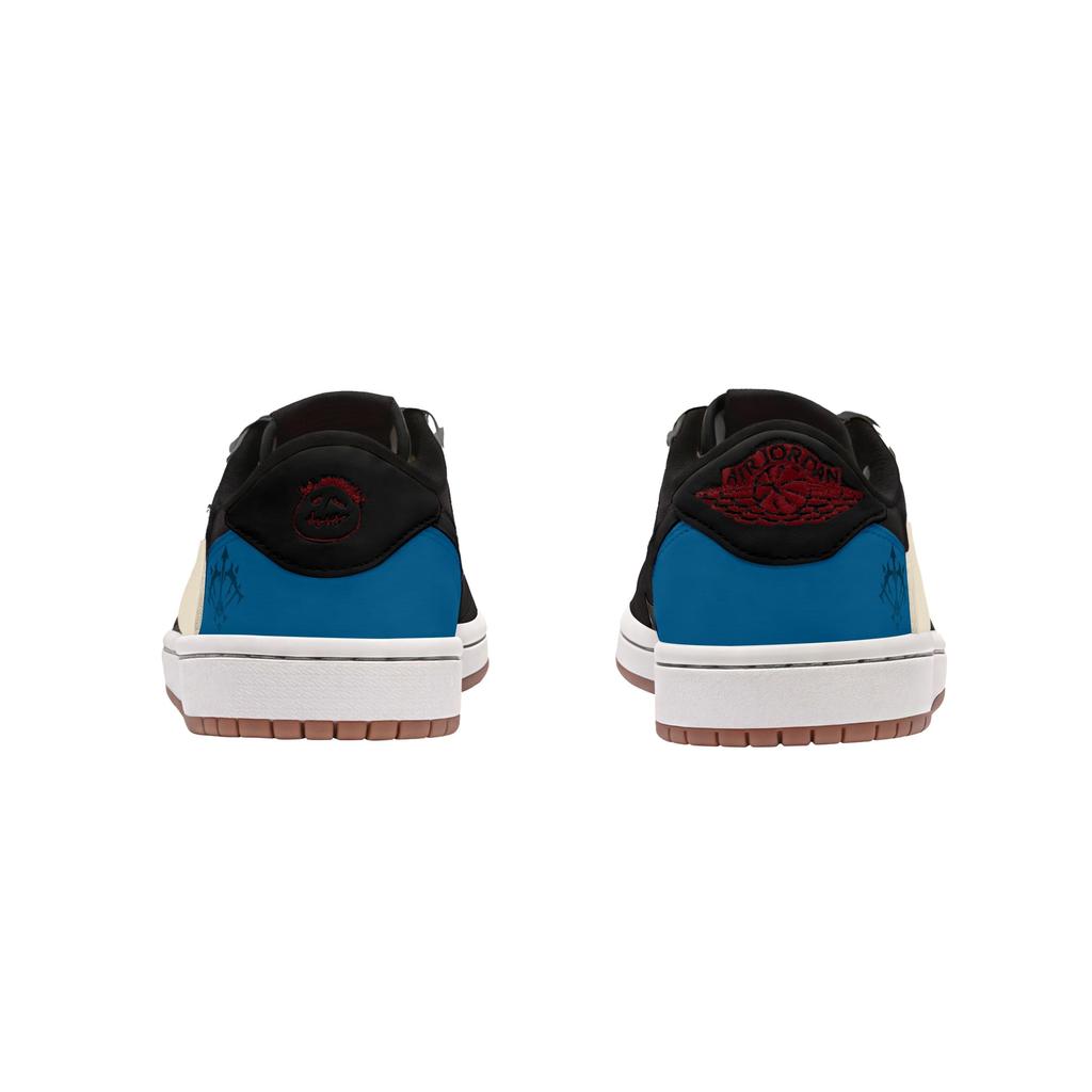 Travis Scott x Jordan Air Jordan 1 Sagittarius Fashion Trend Abrasion Resistant Low top Vintage Basketball Shoes Unisex DZ4137-700(Team1795-)