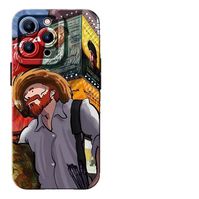 Van Gogh mobile phone case is suitable for iPhone17 silicone 16promax Apple 15 Europe, America, 14 high-end sense 13 soft 12 sets