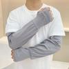 Solid Color Sunscreen Sleeve Anti-UV Sun Protection Cover Elastic Ice Silk Sleeves  Outdoor