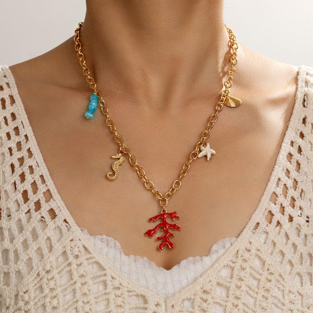 Length Adjustable Pendant Chokers Beach Wind Neck Accessories Fashion Women Necklaces  Party