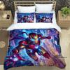 Set biancheria da letto con copripiumino e federa a tema cartone animato di Iron Man, adatto per le camere da letto di ragazzi e ragazze e come regalo per bambini.