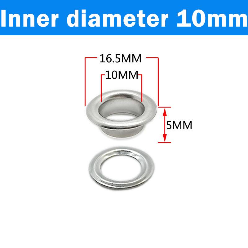 Eyelet Grommet Ring Kit 4/5/6/8/10/12mm Stainless Steel Eyelets Grommets with Washer Silver for Leather Craft Repair Shoes