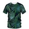 Summer Originality Plant Leaves Graphic T-shirts Trend Casual Personality Fun Printed O-neck Short Sleeve Men's T-shirts