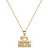 Flower Bag Light Luxury Temperament Gorgeous Full Diamond Necklace Women'S Versatile Collarbone Chain Titanium Steel Chain