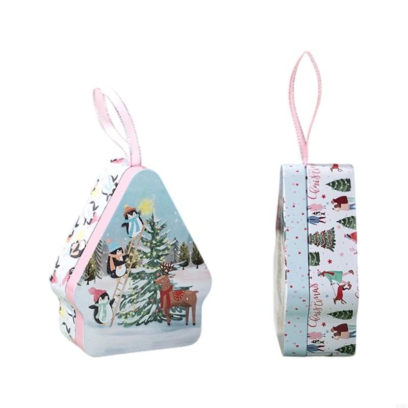 Portable Christmas Gift Tin Box Metal Candy Container For Kids Party Favor Candy Storage And Home Decoration HX6C