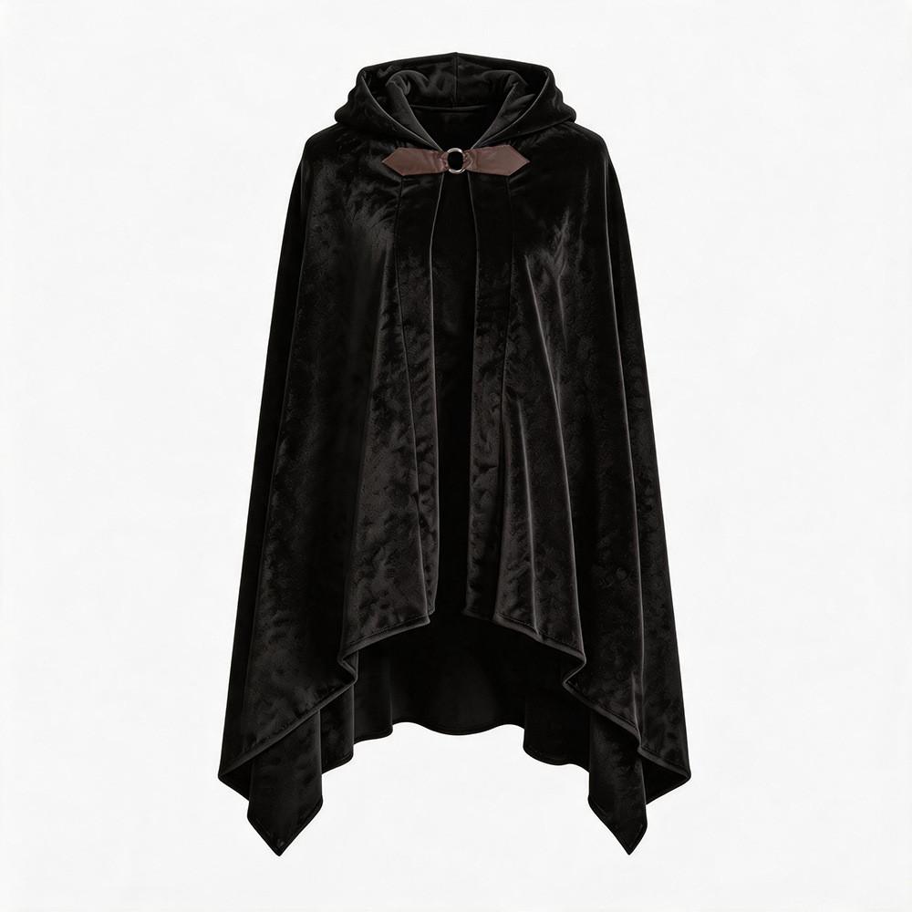 Fantasy Knight Cloak Cosplay Costume With Velvet Fabric For Halloween Role Play S
