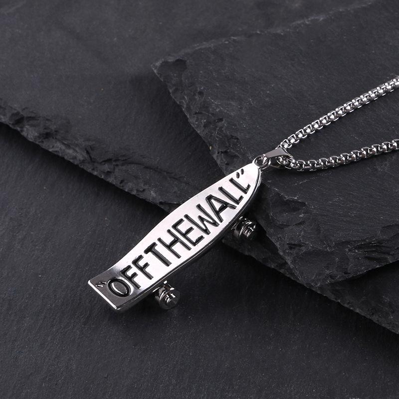 Trendy Titanium Steel Hip Hop Sweater Chain with OFFTHEWALL Letter Pendant for Men