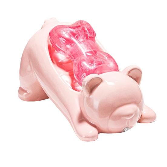 Ceramic Soap Dish with Automatic Drainage Cute Design Animal Shape Easy Cleaning Soap Holder Organizer for Shower Bathroom