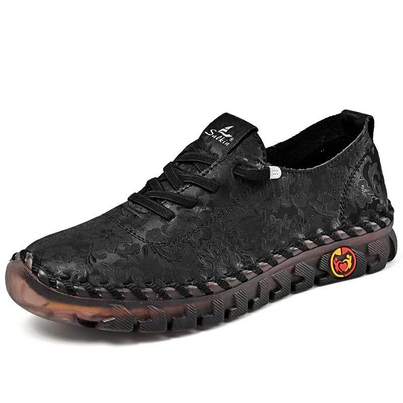 Fashion New designer oxford shoes split leather woman lug sole anti skid flats lace up slip on shoes 43 44 women's orthopedic moccasins