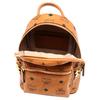 MCM Stark Classic Double-Sided Studded Coated Canvas And Leather Trim Backpack Mini Unisex backpack Brown Cognac MMKAAVE13CO001