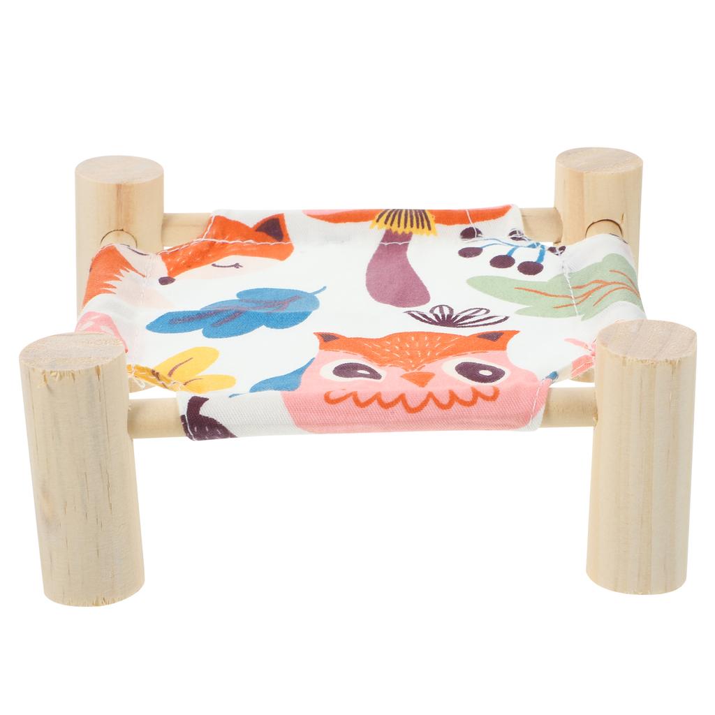 Elevated Design Small Animal Bed Guinea Pig Hammock Cat Bed Pet Sleeping Nest Cages Wooden Material Rabbit House Breathing Bed
