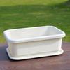 1Set Plastic Vegetable Planters With Tray Rectangular Flowerpots For Balcony Indoor Gardening Breathable Plants Pots Garden Tool