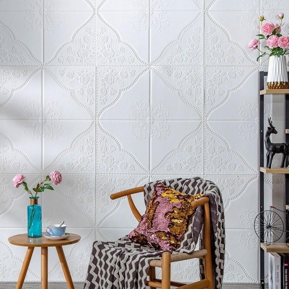 4Pcs Safe 35*35cm 3D Wall Stickers Moisture-proof Waterproof Background Decoration Self-adhesive Ceiling Stickers Home Decor