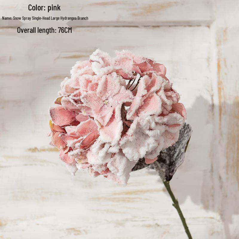 Snow Spray Christmas Hydrangea INS Style Artificial Flower for Home and Wedding Decoration розовый